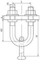 Узел крепления типа КГП (комплектуются серьгой) Узел крепления типа КГП (комплектуются серьгой)